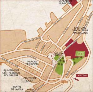 Emplazamiento de la VII Fira Tibi (L'Alamera, Plaça de la Glorieta y Passeig de la Santa)